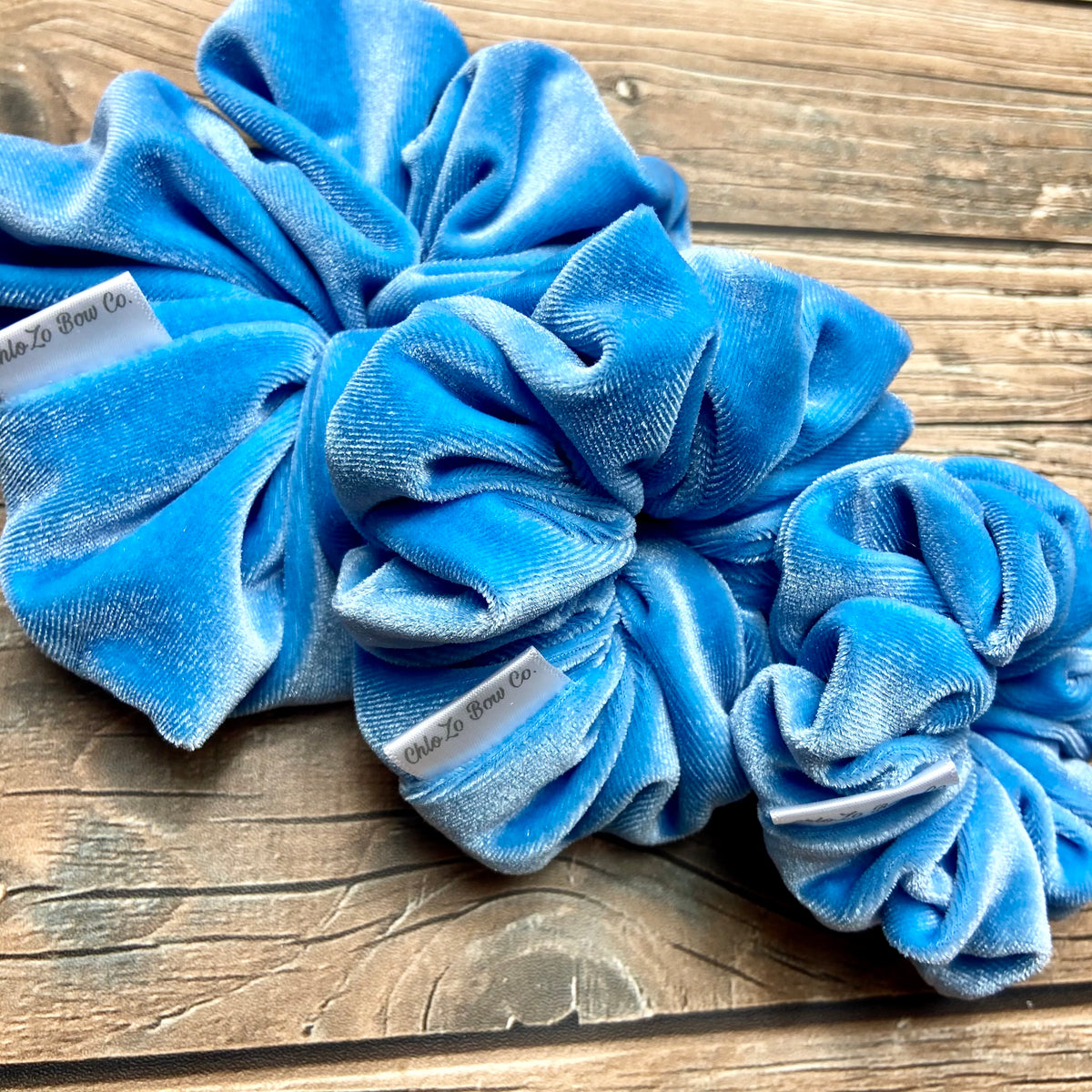 The Velvet Collection: Azure Scrunchies